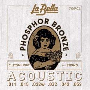 JUEGO DE CUERDAS PARA GUITARRA ACÚSTICA LA BELLA PHOSPHOR CUSTOM LIGHT 11-52 