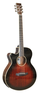 GUITARRA ACÚSTICA ELECTRIFICADA TANGLEWOOD TW4AVBLH MINI JUMBO CUTAWAY ZURDA