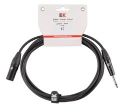 CABLE EK AUDIO PARA MICRÓFONO JACK - XLR MACHO 3 M