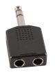 ADAPTADOR DUAL JACK MONO 1/4" HEMBRA X 2 - JACK STEREO 1/4"