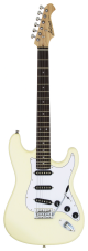 GUITARRA ELÉCTRICA ARIA TIPO STRATOCASTER BLANCA VINTAGE 